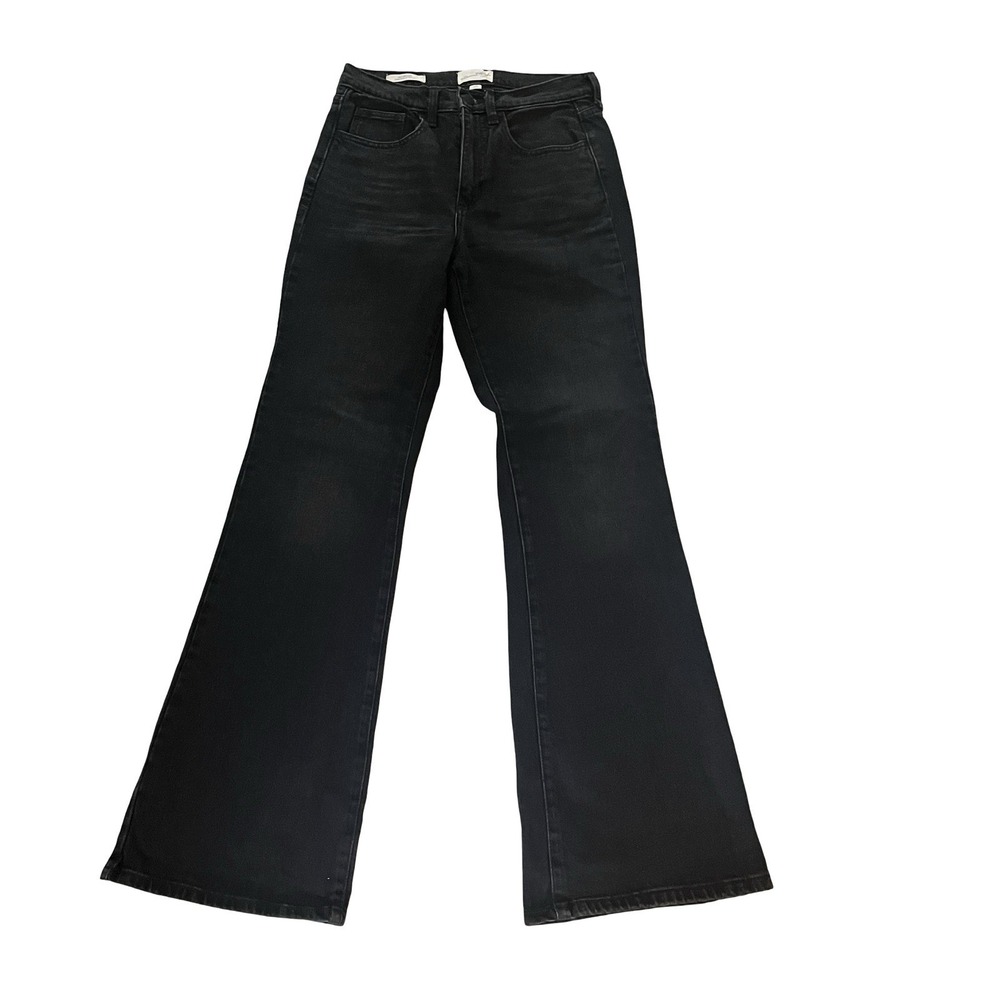 Universal Thread Women's Size 4R High Rise Flare Black Denim Jeans 98% Cotton